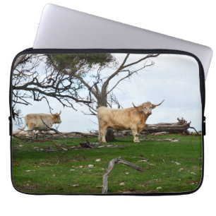 Highland Cows In The Country, Laptop Sleeve