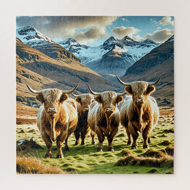 Highland cows,  jigsaw puzzle (Vertical)