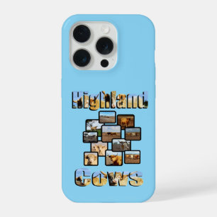Highland Cows Montage And Logo, iPhone 15 Pro Case