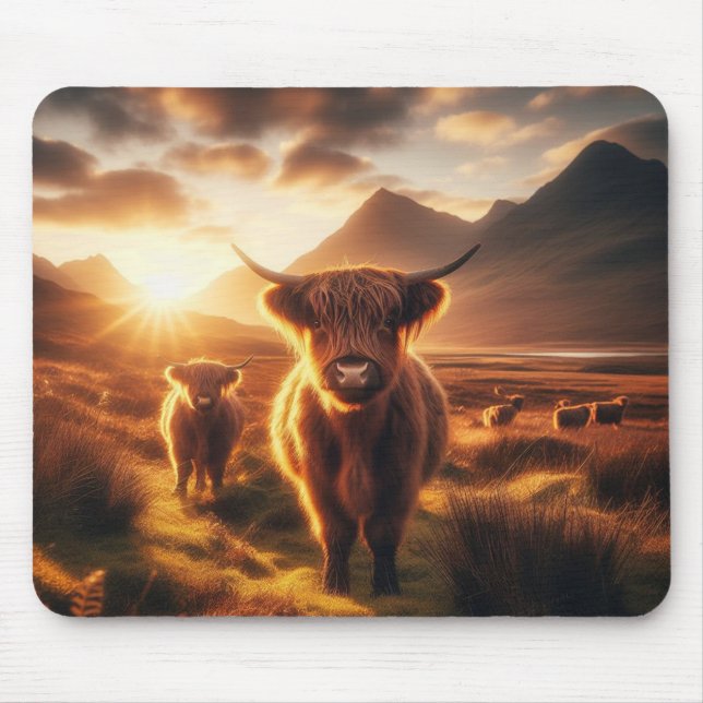 Highland Cows Mouse Pad (Front)