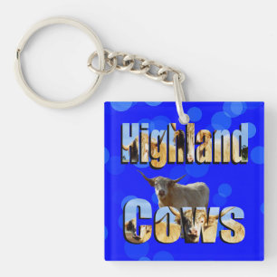 Highland Cows Name Picture logo, Key Ring