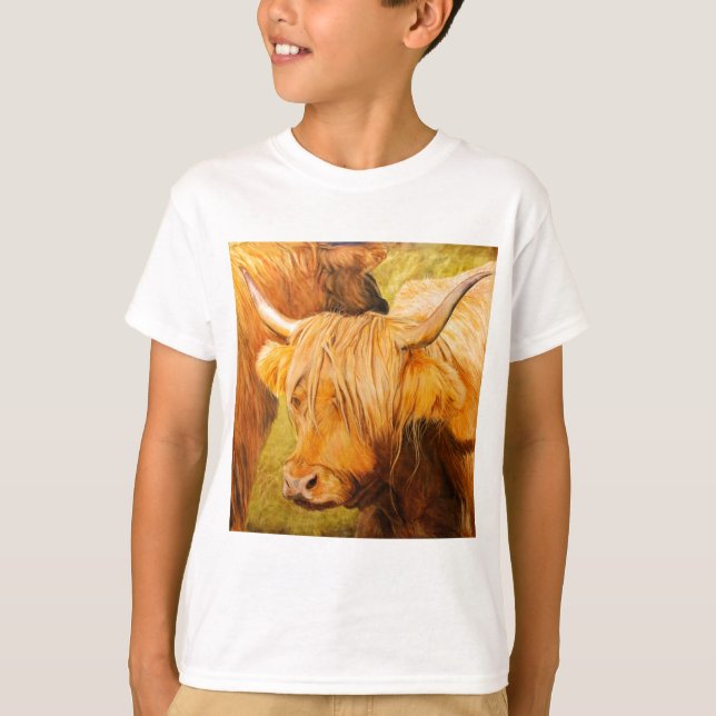 Highland cows, scottish cattle T-Shirt (Front)
