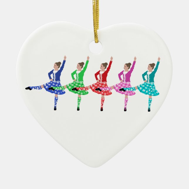 Highland Dance Line Ceramic Ornament (Front)