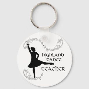 Highland Dance Teacher - Black Silhouette Key Ring