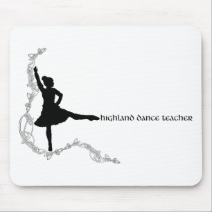Highland Dance Teacher - Black Silhouette Mouse Pad