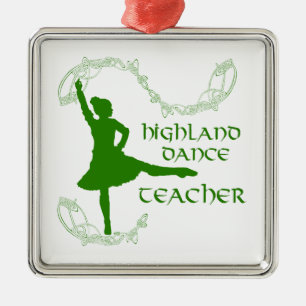 Highland Dance Teacher - Green Metal Ornament