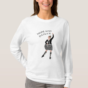 Highland Dancer Black White Tartan T-Shirt