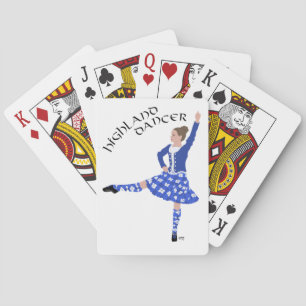 Highland Dancer in Blue Playing Cards
