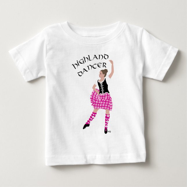 Highland Dancer Pink Baby T-Shirt (Front)