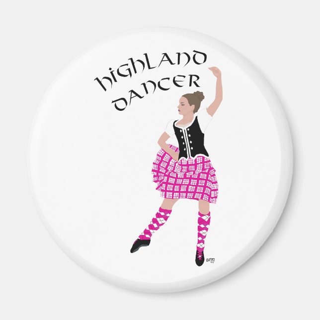 Highland Dancer Pink Magnet (Front)
