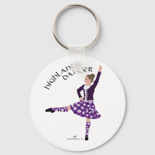 Highland Dancer Purple Key Ring