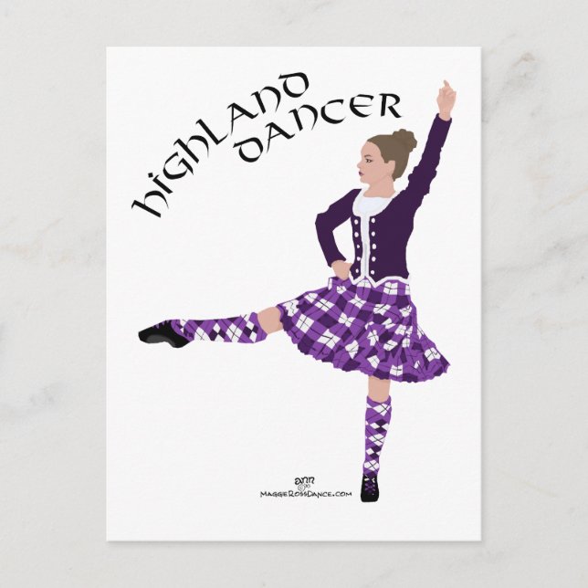 Highland Dancer Purple Postcard (Front)