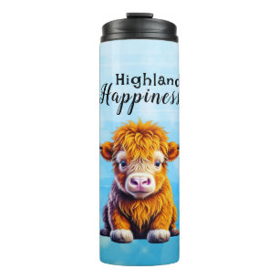 Highland Happiness   Cute Baby Cow Thermal Tumbler