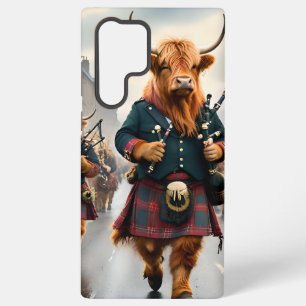 Highland Harmony: Bagpipe Highland Cow Band Samsung Galaxy Case