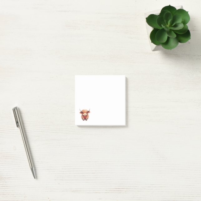 Highland Heart Cow. Post-it Notes (Office)
