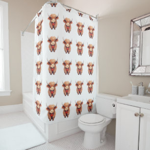 Highland "Heart" Cow Shower Curtain
