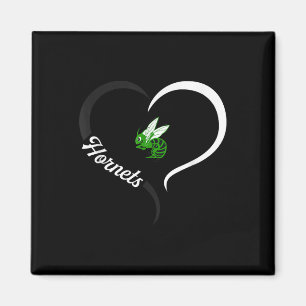 Highland Hornets Logo Half Heart Slogan Hs Magnet