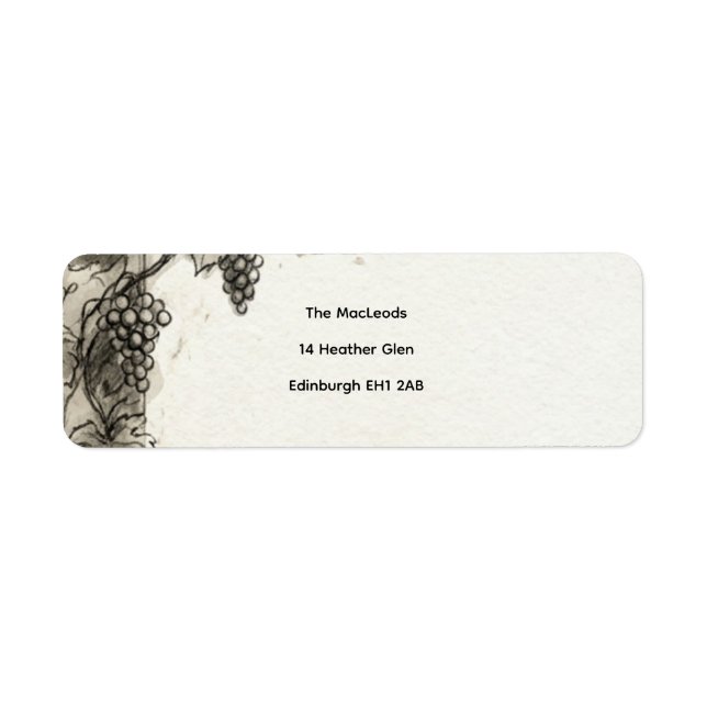 Highland Landscape Sketch Return Address Label (Front)