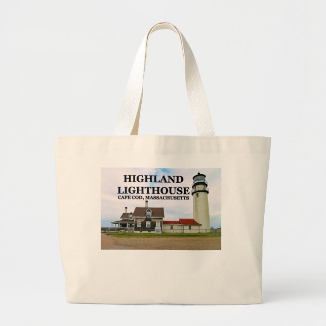 Highland Lighthouse, Cape Cod, Massachusetts Large Tote Bag (Front)