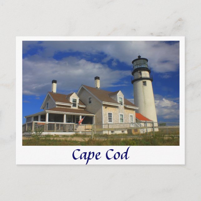 Highland Lighthouse, Cape Cod Truro Postcard (Front)