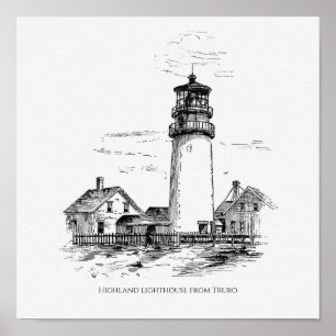 Highland lighthouse from Truro Poster