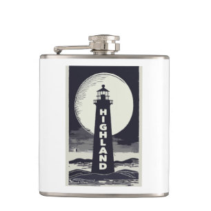 Highland Lighthouse Massachusetts Moon Hip Flask