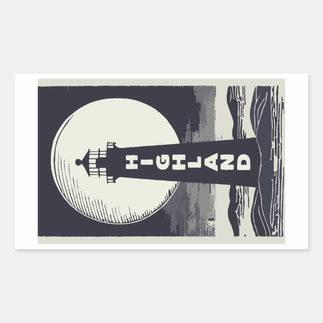 Highland Lighthouse Massachusetts Moon Rectangular Sticker (Front)