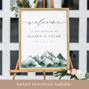 Highland Mountain Wedding Printable Welcome Sign