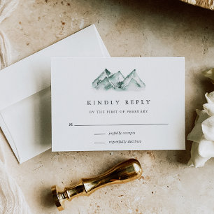 Highland   Mountain Wedding RSVP Card