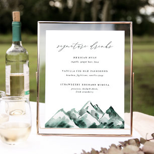 Highland Mountain Wedding Signature Drink Sign