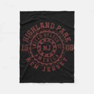 Highland Park Nj New Jersey Vintage City Apparels Fleece Blanket