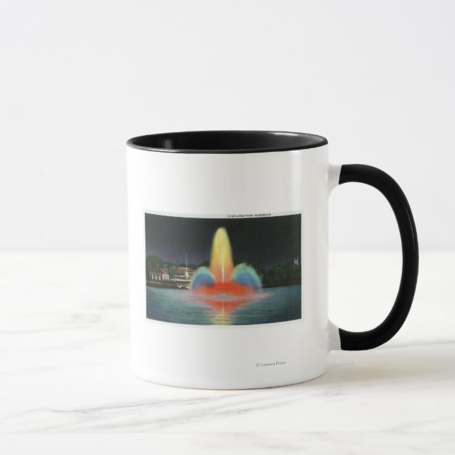 Highland Park Reservoir Illuminated at Night Mug (Right)