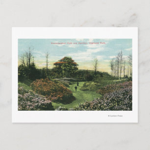 Highland Park's Rhododendron Path and Pavilion Postcard