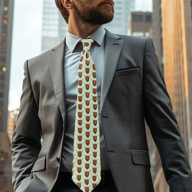 Highland Scottish Cow Purple Celtic Knot Work Tie (Creator Uploaded)