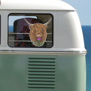 Highland Scottish Cow Purple Celtic Thistle