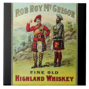 HIghland Scottish Whiskey Label Ceramic Tile