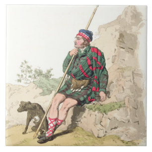 Highland Shepherd, from 'Costume of Great Britain' Ceramic Tile