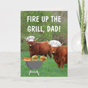 Highland Steer Barbecue Father's Day Card