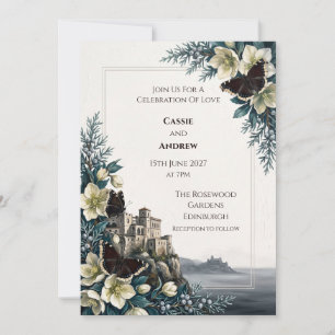 Highland Thistle Castle Wedding Invitation