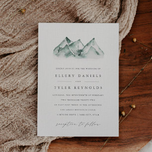 Highland   Winter Mountain Range Wedding Invitation