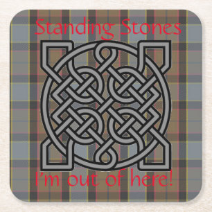 Highlander Plaid Celtic Knot Mug Cup Coaster Scots