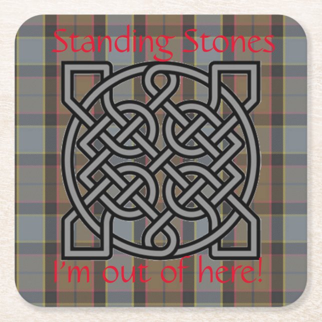 Highlander Plaid Celtic Knot Mug Cup Coaster Scots (Front)