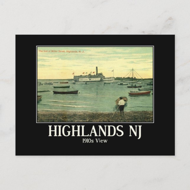 Highlands NJ, View 1910s Postcard (Front)