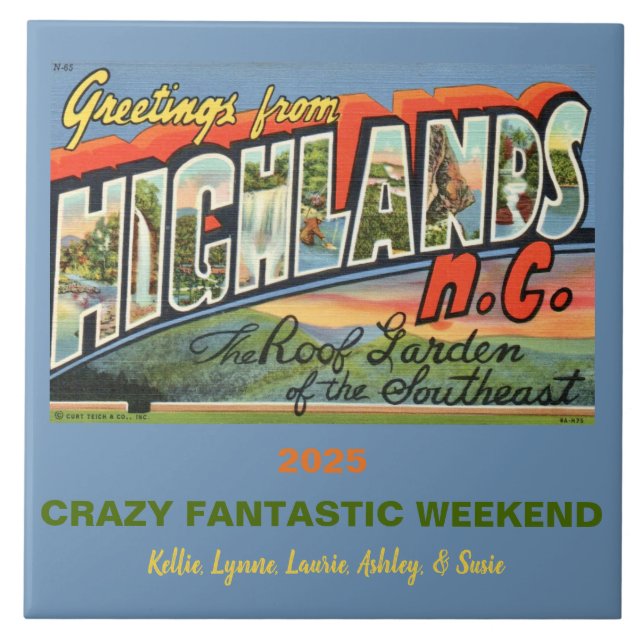 Highlands North Carolina Memory Ceramic Tile (Front)
