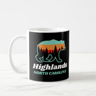 Highlands North Carolina NC Bear Retro Vintage  Coffee Mug
