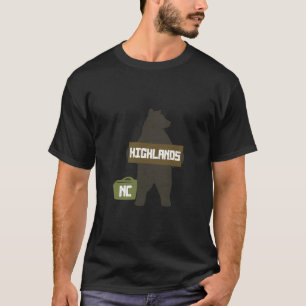 Highlands North Carolina Nc Cute Hitchhiking Bear T-Shirt
