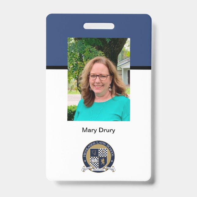 Highlands School Sample ID Badge (Front)