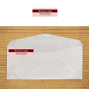 Highlighted Brand Name on Light Red Return Address Label