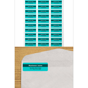 Highlighted Brand Name Teal Green Return Address Label