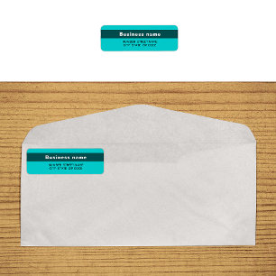 Highlighted Brand on Teal Green Return Address Label